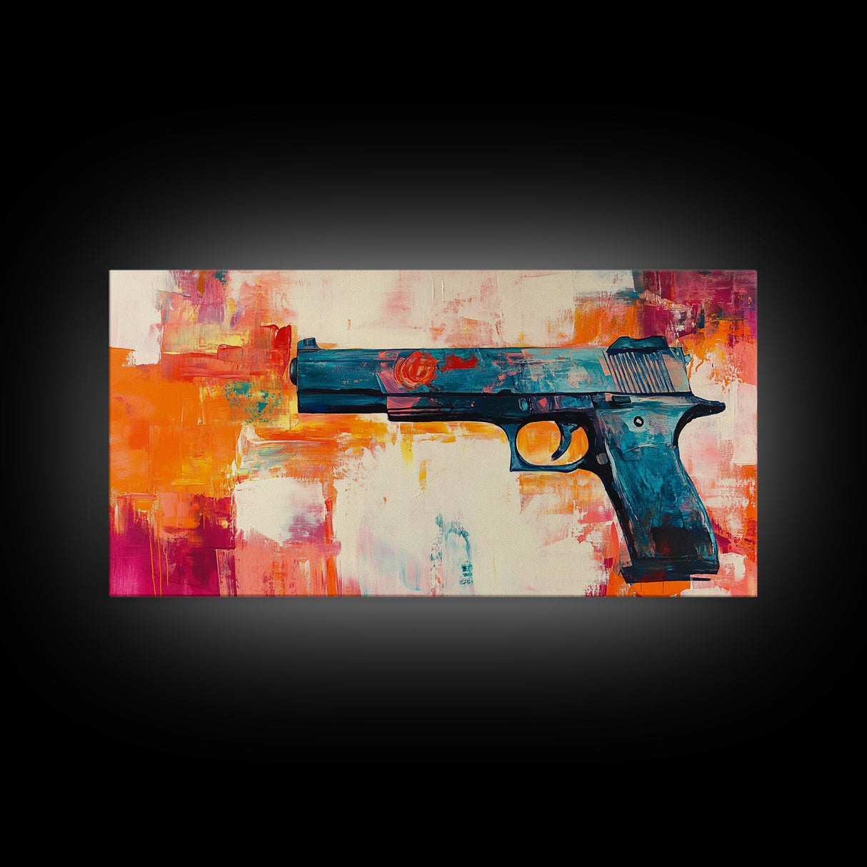 Graffiti wall art, framed canvas print, extra wide art, modern pop art, bold abstract painting, vibrant wall decor, contemporary art