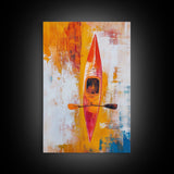 Kayak Painting, Nautical Wall Art, Coastal Cowgirl Wall Art, Rustic Decor, Abstract Boat Art, Ocean Painting, Canvas Print