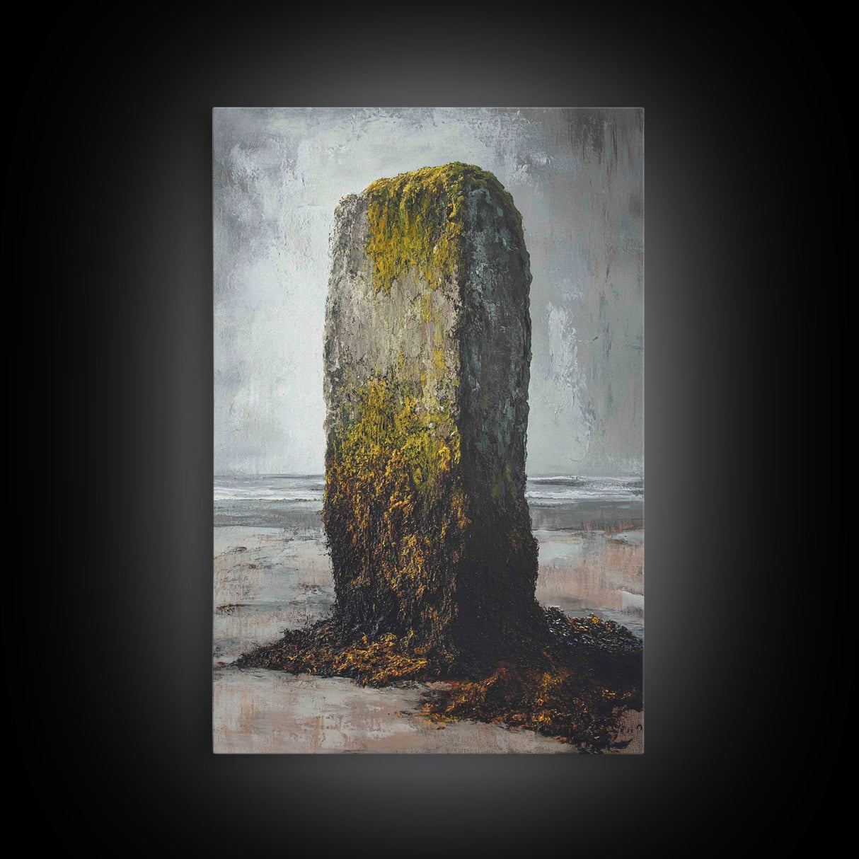 Ozymandias Art, moody art, coastal decor, wabi sabi art, rustic wall art, nautical decor, Framed Canvas Print, extra wide art