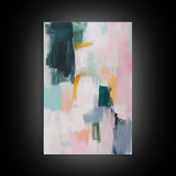 Abstract Art, Light Pink Wall Art, Pink Abstract Art, Minimalist Art, Modern Art Print, Canvas Print, Extra Wide Art, Boho Art