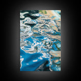 Water Reflection, abstract art, teal wall art, coastal decor, wabi sabi art, minimalist art, framed canvas print, wall decor