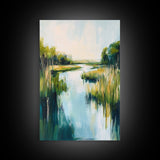 Marsh Landscape, Coastal Landscape Art, Nature Painting, Seascape Art, Bedroom Art, Guest Room Art, Canvas Print, Farmhouse Art