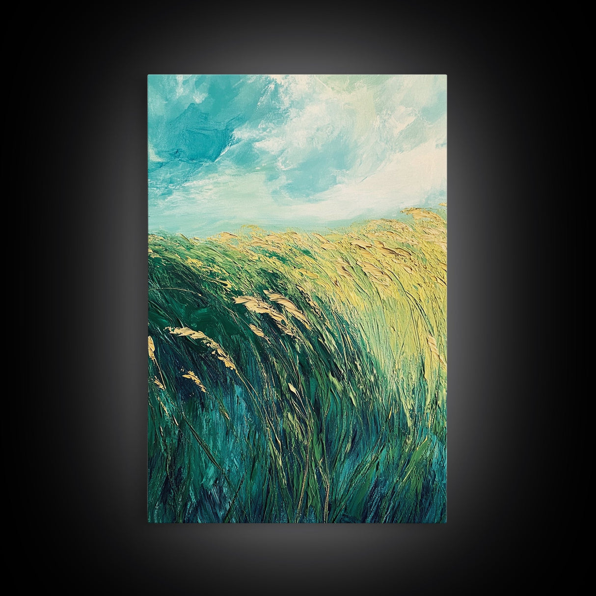 Wheat Field Landscape Canvas Print Rustic Farmhouse Wall Art, Golden Harvest Painting, Nature Art, Countryside Decor, Autumn Home Decor
