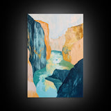 Canyon River, Southwest Wall Art, Mountain Painting, Rustic Art, Landscape Painting, Extra Wide Art, Boho Art, Framed Canvas Print