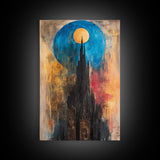 Dark Tower, Ozymandias Art, Moody Art, Dark Angels Wall Art, Gothic Wall Art, Canvas Print, Gift Idea, Above Couch Art