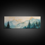 Misty Mountain Pines Canvas Print Serene Forest Landscape, Nature Wall Art, Boho Cabin Decor, Bedroom or Office Artwork, Rustic Vibes