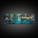 Tranquil Pond Reflection Canvas Print Serene Nature Wall Art Peaceful Landscape Home Decor Office Bedroom Gift