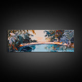 Exotic Palm Oasis Canvas Print Tropical Paradise Wall Art Boho Beach Decor Relaxing Home Accent Bedroom Living Room Gift