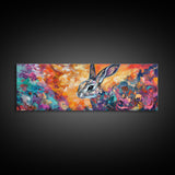 Colorful Abstract Rabbit Canvas Print, Vibrant Animal Wall Art, Boho Bunny Painting, Nature Wildlife Art, Playful Bedroom Decor