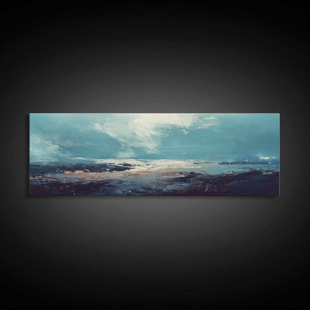 Moody Ocean Canvas Print Coastal Seascape Art, Abstract Blue Water Painting, Home Decor, Living Room Wall Art, Ocean Wall Art