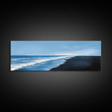 Stormy Sea Canvas Print Minimalist Ocean Painting Dark Coastal Art Black and White Beach House Decor Moody Living Room Wall Art