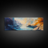 Print Ethereal Canyon Painting Misty River Landscape Wall Art Dreamy Nature Artwork Tranquil Modern Decor Bedroom