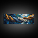 Nautical Rope Texture Canvas Print Abstract Coastal Wall Art, Ocean Inspired Painting, Rustic Nautical Decor, Beach House Wall Art