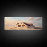 Surreal Beach Sand Formation Canvas Print, Coastal Nature Wall Art, Modern Ocean Landscape Painting, Minimalist Seascape Bedroom Decor