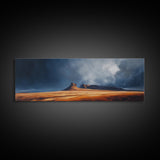 Desert Storm Canvas Print Moody Landscape Art, Southwestern Wall Art, Nature Painting, Office Decor, Living Room Artwork
