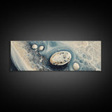 Fluid Abstract Pebbles Framed Canvas Print Modern Wall Art Contemporary Blue Grey Home Decor Minimalist Office Wall Art