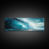 Turquoise Ocean Wave Canvas Print Coastal Photography Wall Art, Large Beach House Decor, Modern Living Room or Office Art, Gift Idea