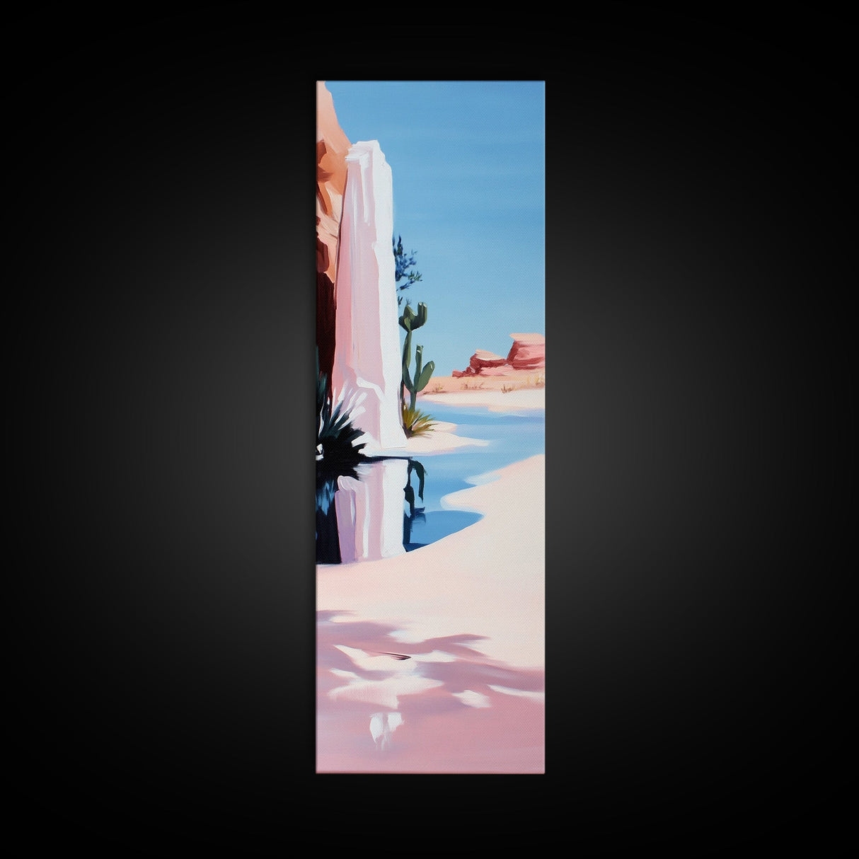 Desert Reflection, Pink Landscape, Minimalist Art, Canvas Print, Southwest Wall Art, Boho Decor, Modern Home, Living Room Art
