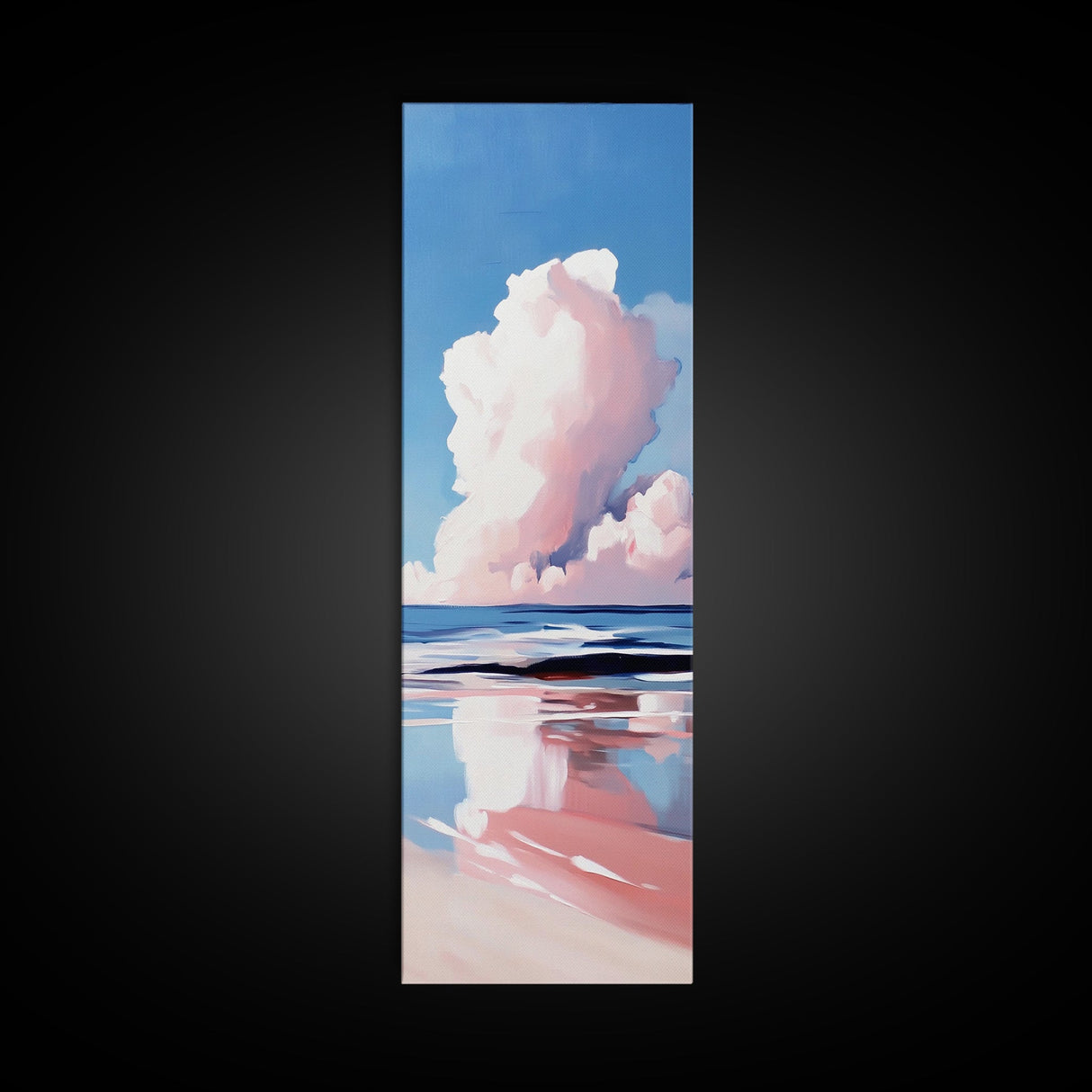 Coastal Clouds, Beach Landscape, Ocean Wall Art, Canvas Print, Blue Sky, Minimalist Home Decor, Living Room Art, Nautical Aesthetic