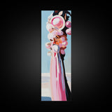 Abstract, Pink Bouquet, Floral Wall Art, Framed Canvas Print, Modern Expressionist Art, Soft Color Palette, Bedroom Wall Art