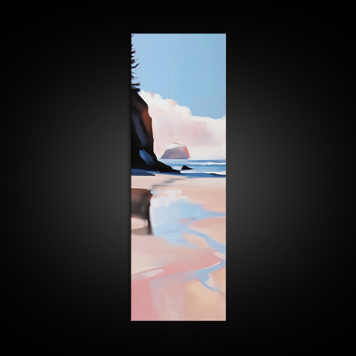 Tranquil Beach Scene, Coastal Canvas Print, Landscape Art, Sunset Decor, Serene Wall Art, Living Room Artwork, Beach Aesthetic