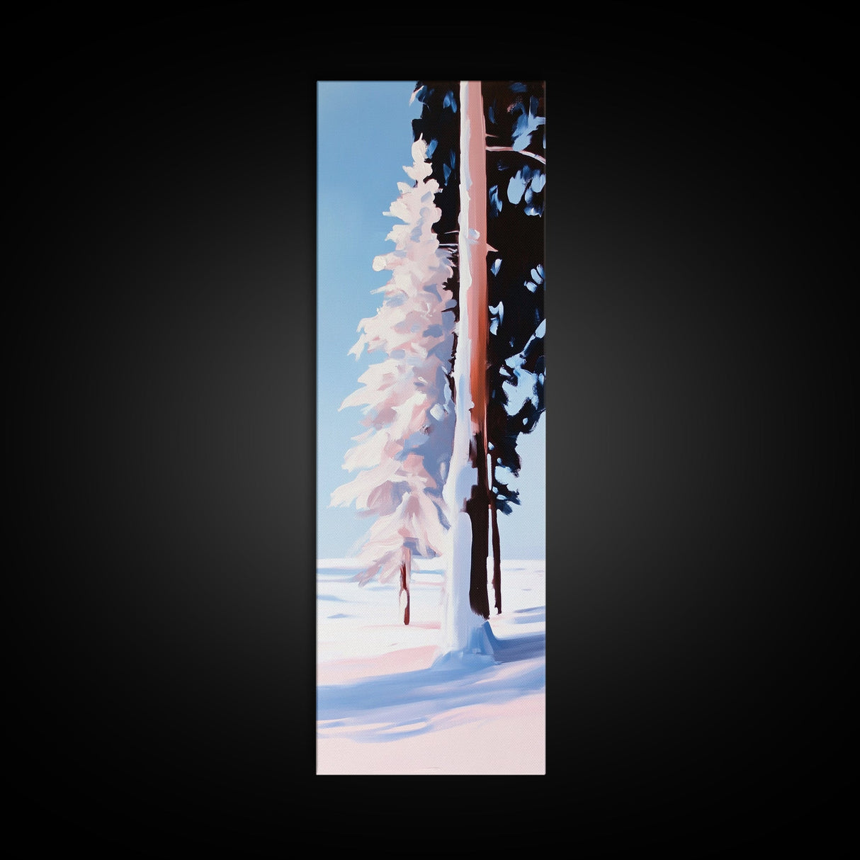 Snowy Pines, Winter Wonderland, Frosty Forest Scene, Seasonal Wall Art, Cozy Cabin Decor, Holiday Aesthetic, Canvas Print