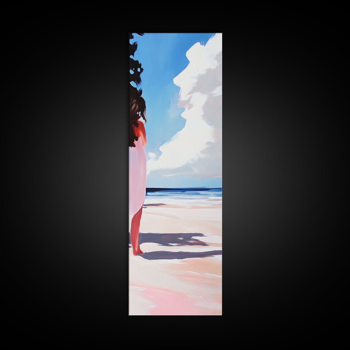 Beach Reflection, Coastal, Minimalist, Canvas Print, Modern Wall Art, Seaside Decor, Ocean Painting, Living Room Wall Art
