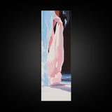 Flowing Dress, Elegant, Soft, Canvas Print, Feminine Art, Romantic Wall Decor, Modern Aesthetic, Pastel Minimalist Painting