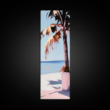 Palm Tree, Tropical, Beachy, Canvas Print, Summer Vibes Wall Art, Coastal Decor, Relaxing Seaside Painting, Minimalist Aesthetic