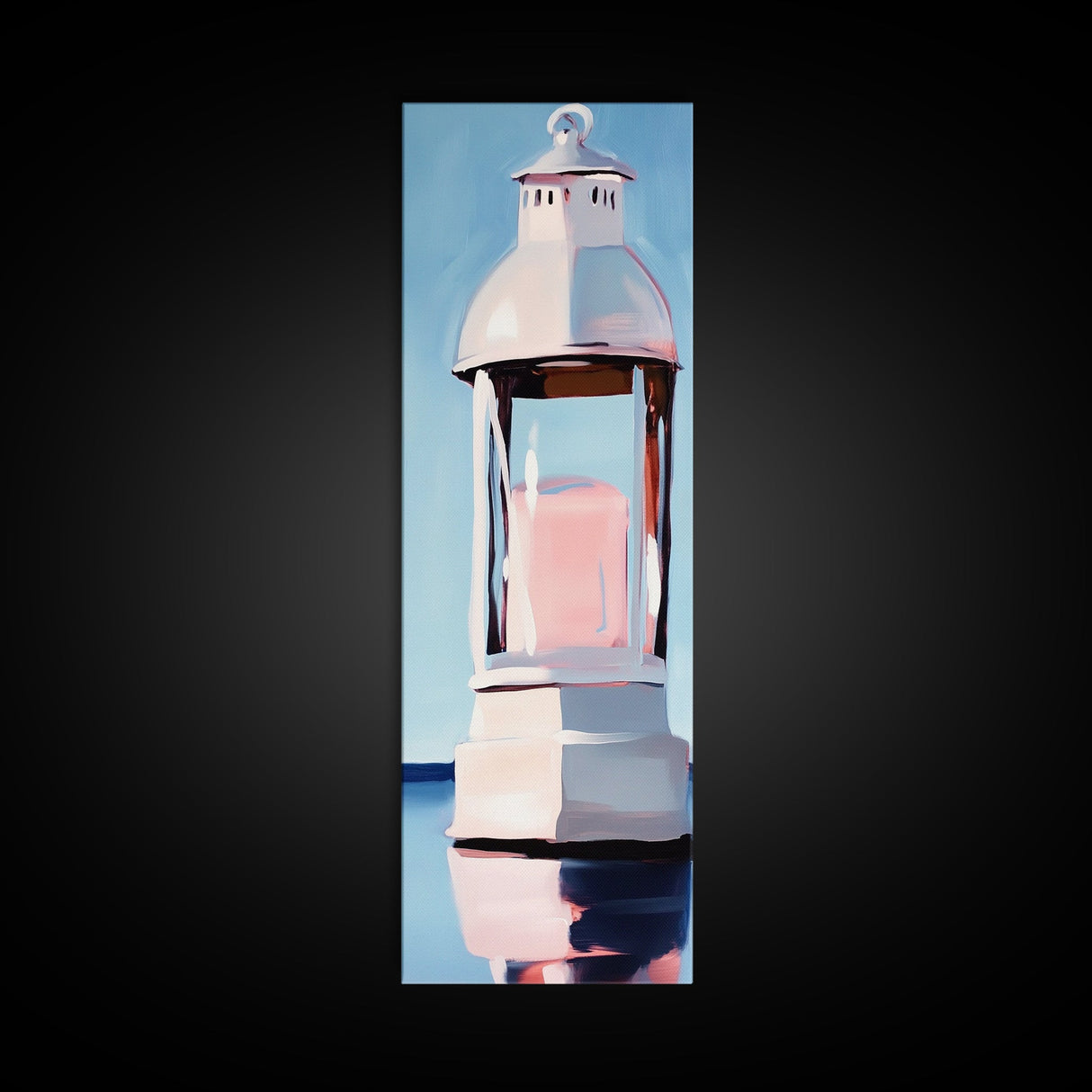 Lantern Glow, Nautical Artwork, Cozy Ambiance, Minimalist Coastal, Canvas Print, Beach House Wall Art, Warm Aesthetic, Living Room Decor