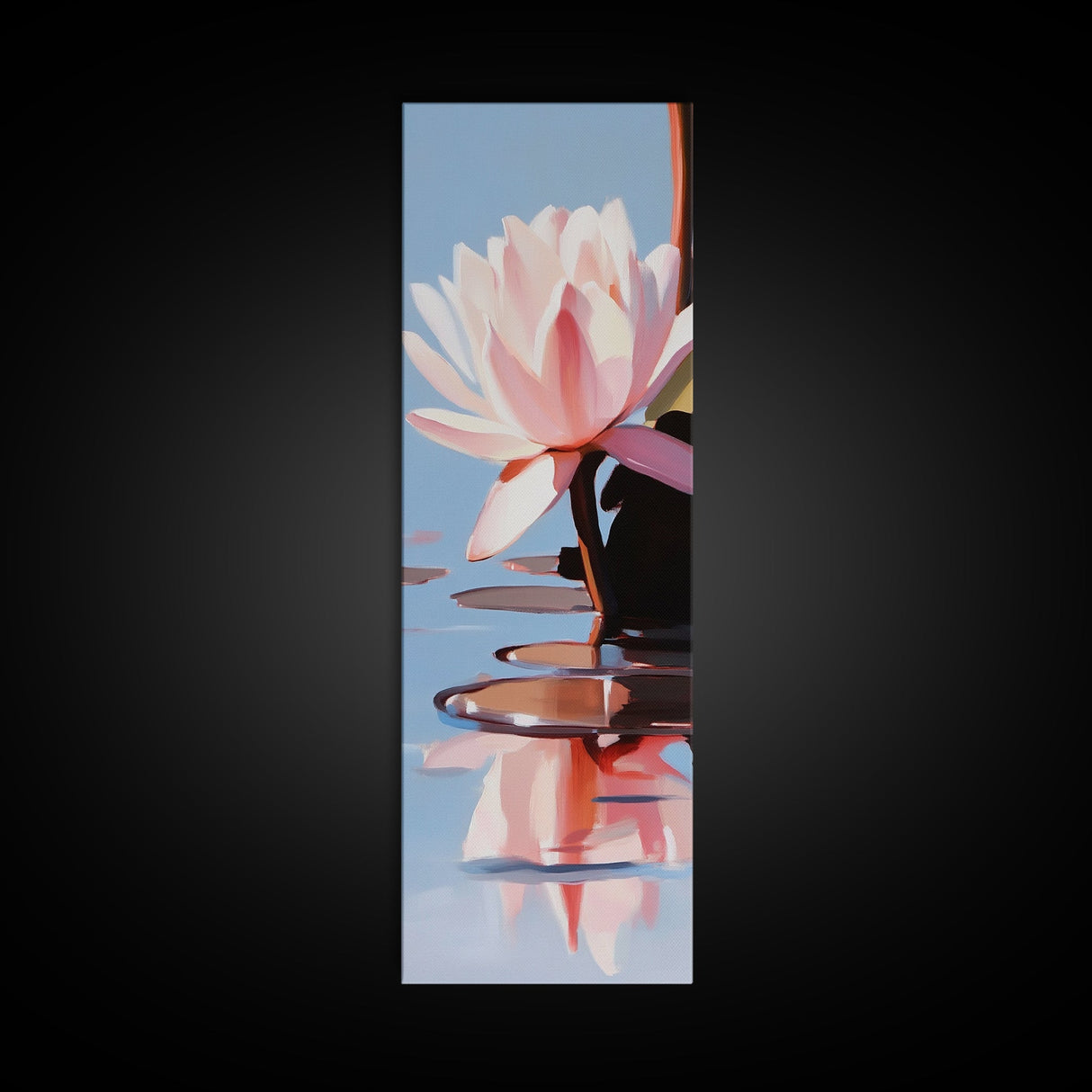 Water Lily, Floral Art, Botanical, Nature Wall Art, Zen Spa Decor, Minimalist Flower Painting, Bedroom Art, Canvas Print