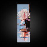 Water Lily, Floral Art, Botanical, Nature Wall Art, Zen Spa Decor, Minimalist Flower Painting, Bedroom Art, Canvas Print