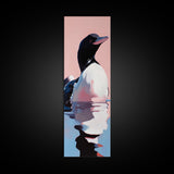 Loon, Water Bird, Wildlife, Nature Wall Art, Cabin Decor, Lake House Art, Animal Portrait, Minimalist Painting, Canvas Print