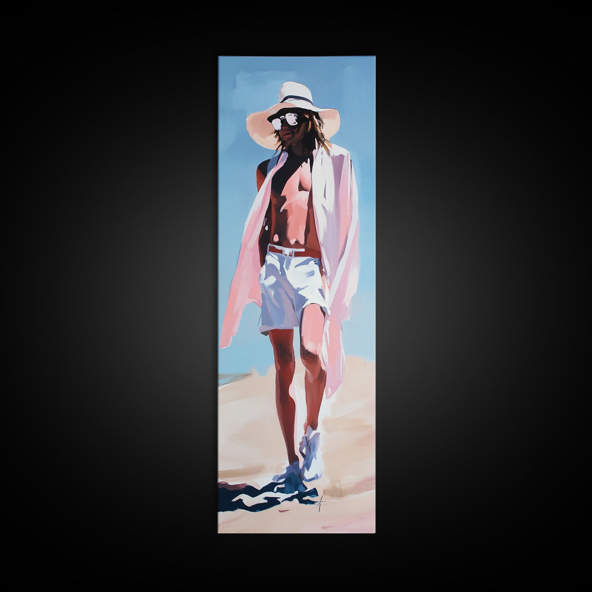 Summer Fashion, Beach Aesthetic, Coastal Decor, Framed Canvas Print, Minimalist Art, Modern Wall Art, Boho Style, Living Room Art