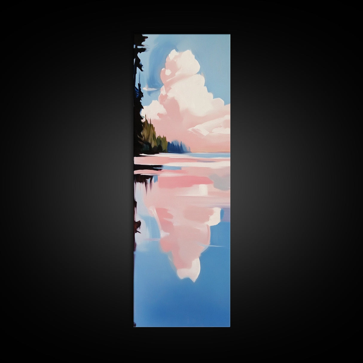 Pink Sky, Sunset Landscape, Coastal Art, Modern Wall Art, Minimalist Decor, Boho Aesthetic, Bedroom Art, Framed Canvas Print, Gift Idea