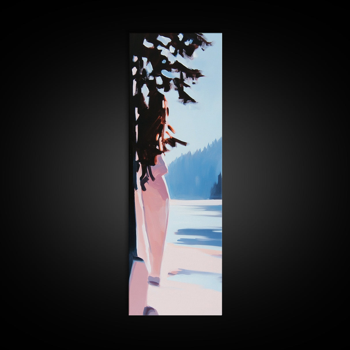 Abstract Nature, Impressionist Landscape, Modern Art, Framed Canvas Print, Minimalist Painting, Office Decor, Living Room Wall Art