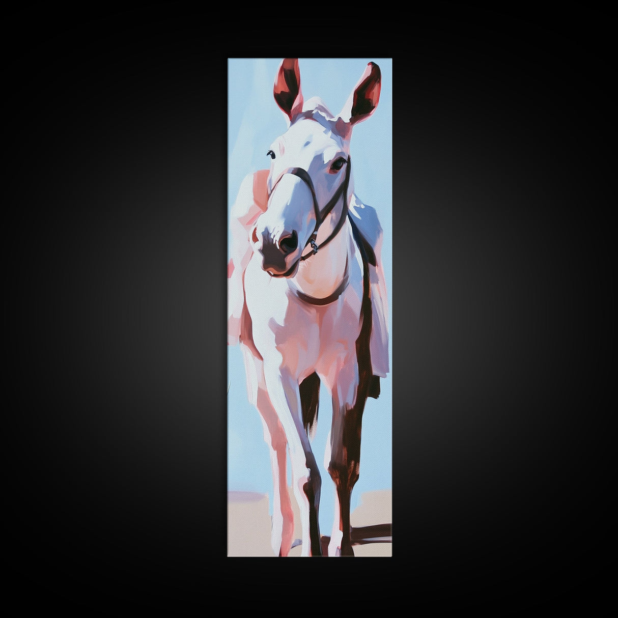 White Horse, Equestrian Art, Modern Farmhouse, Framed Canvas Print, Rustic Wall Art, Boho Western Style, Living Room Wall Art