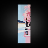 Cherry Blossom, Spring Landscape, Feminine Art, Nature Serenity, Japanese Garden, Pastel Aesthetic, Bedroom Wall Art, Framed Canvas Print