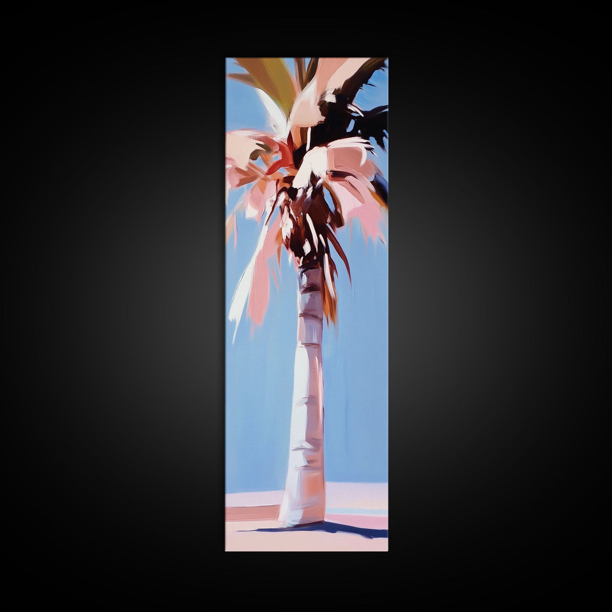 Palm Tree, Coastal Breeze, Tropical Aesthetic, Framed Canvas Print, Beach House Decor, Minimalist Painting, Living Room Art, Gift