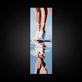 Ballet Feet, Water Reflection, Framed Canvas Print, Elegant Dance Art, Feminine Bedroom Decor, Pastel Aesthetic, Minimalist Wall Art