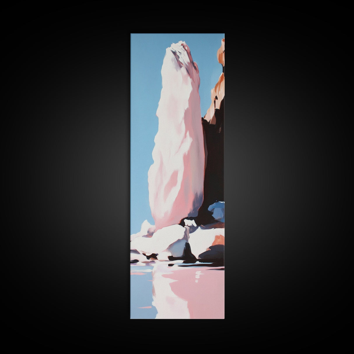 Iceberg, Arctic, Frozen Landscape, Blue, White, Modern Home Art, Minimalist, Winter, Living Room, Office, Framed Canvas Print