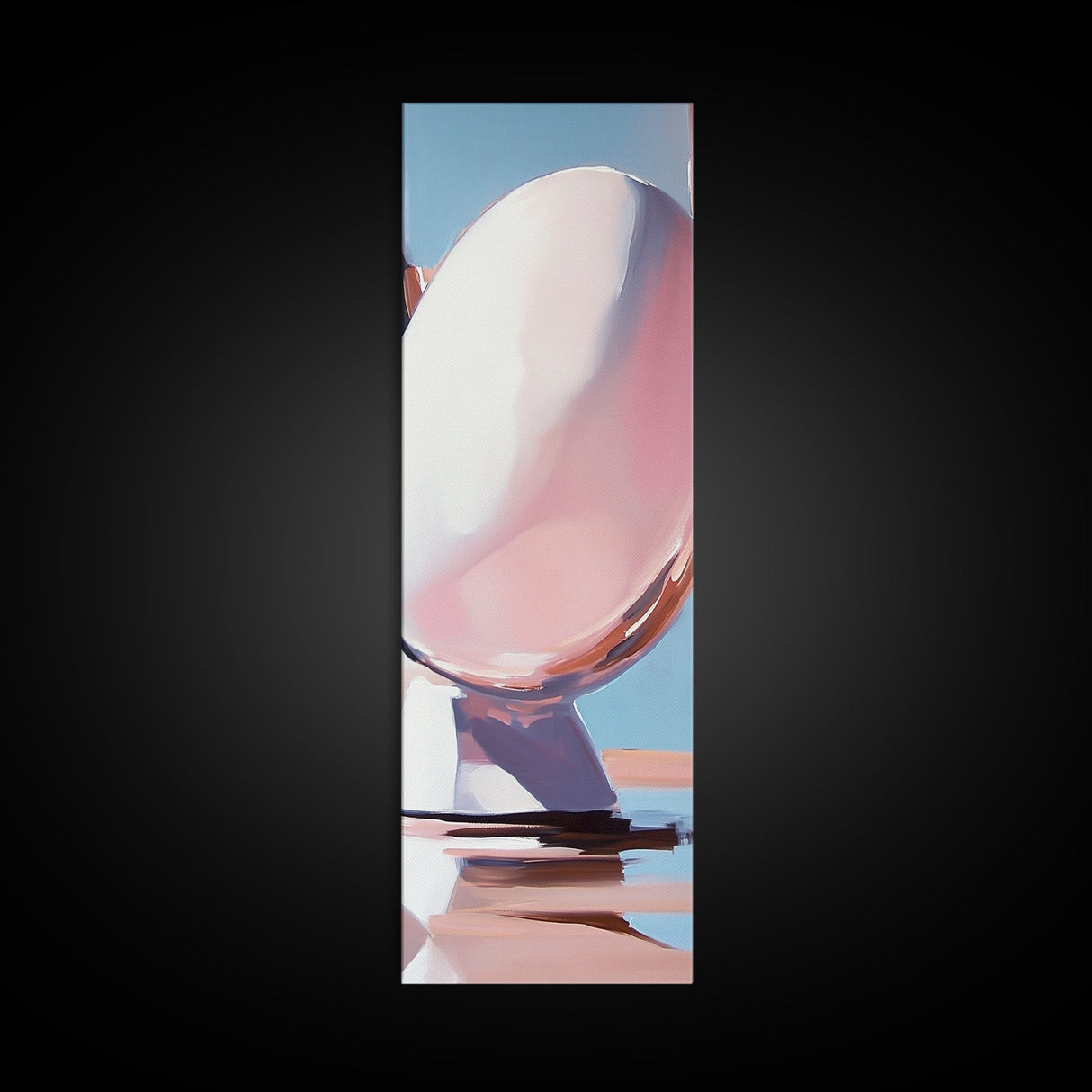 Abstract Reflection, Pink, Blue, Modern Art, Minimalist, Surrealist, Contemporary, Stylish, Bedroom, Framed Canvas Print
