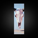 Bull Skull, Western Rustic, Desert Vibes, Framed Canvas Print, Boho Wall Art, Cowboy Aesthetic, Southwest Home Decor, Living Room Accent