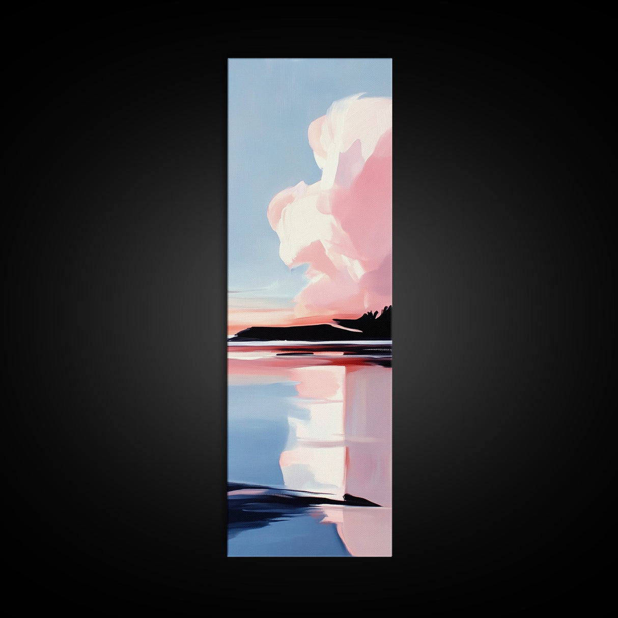 Sunset Reflection, Coastal Wall Art, Abstract Beach Painting, Serene Ocean View, Boho Decor, Canvas Print, Bedroom Wall Art, Office Art