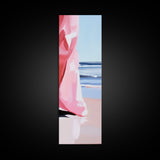 Windswept Dress, Ocean Breeze Art, Soft Pastel Coastal Decor, Feminine Beach Aesthetic, Modern Abstract Art, Canvas Print, Bedroom Wall Art