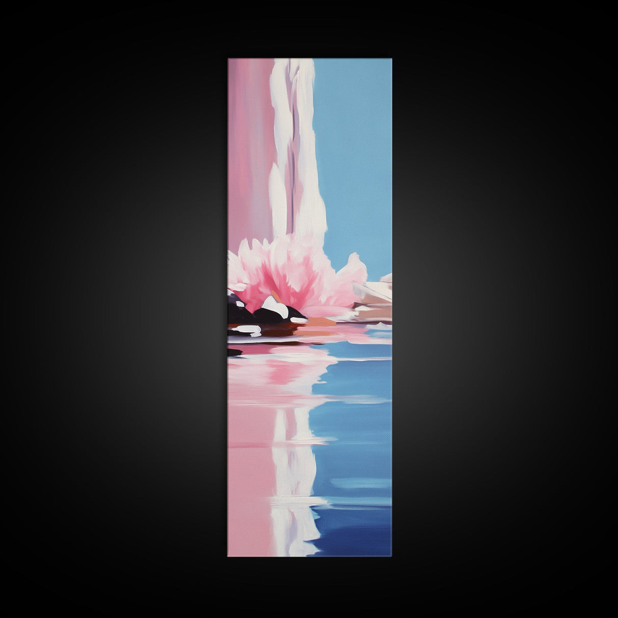 Abstract Reflection, Watercolor Aesthetic, Ocean Wall Art, Canvas Print, Modern Minimalism, Soft Tones, Living Room Art, Tranquil Home Decor