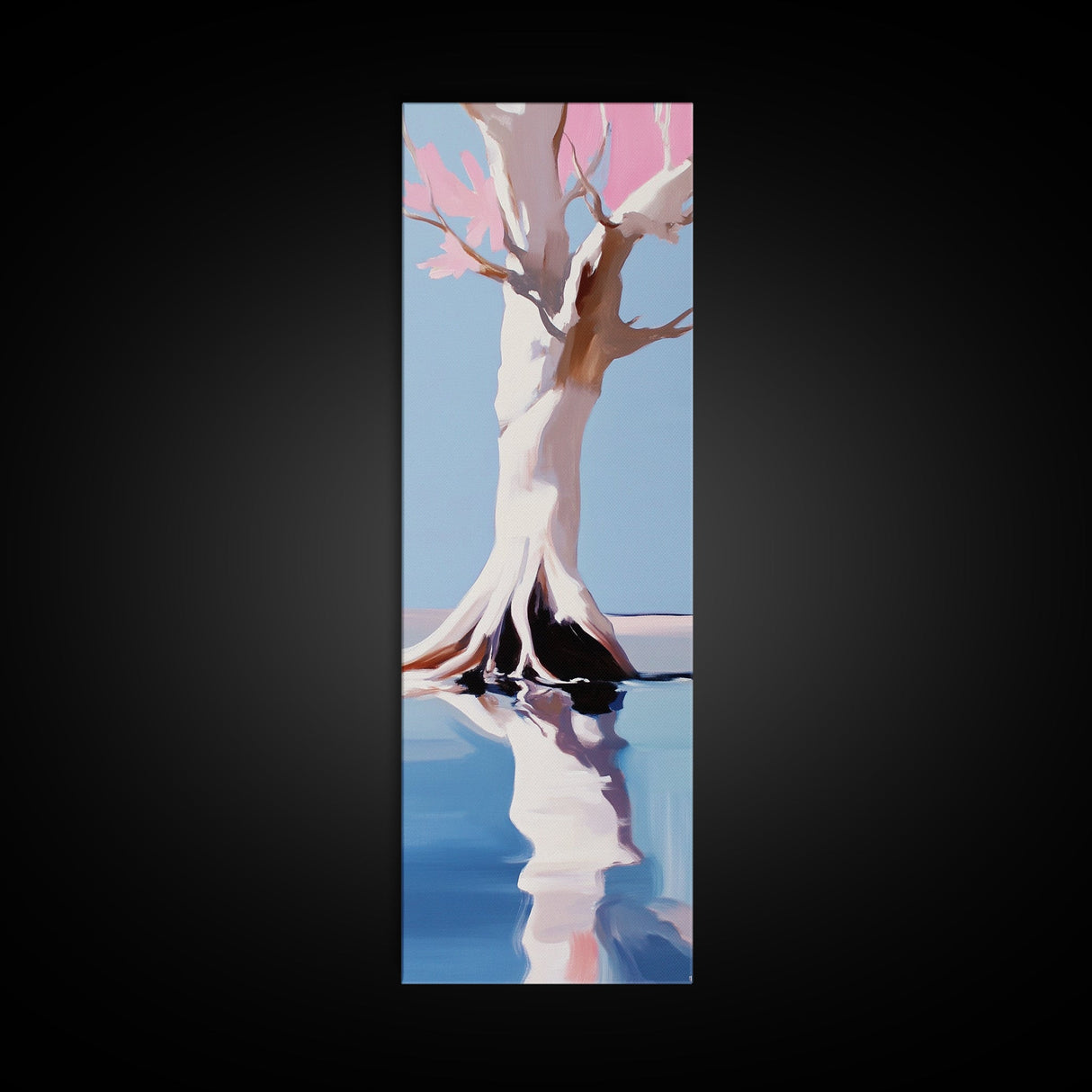 Tree Reflection, Serene Landscape, Minimalist Wall Art, Canvas Print, Calming Nature, Home Decor, Boho Aesthetic, Tranquil Painting