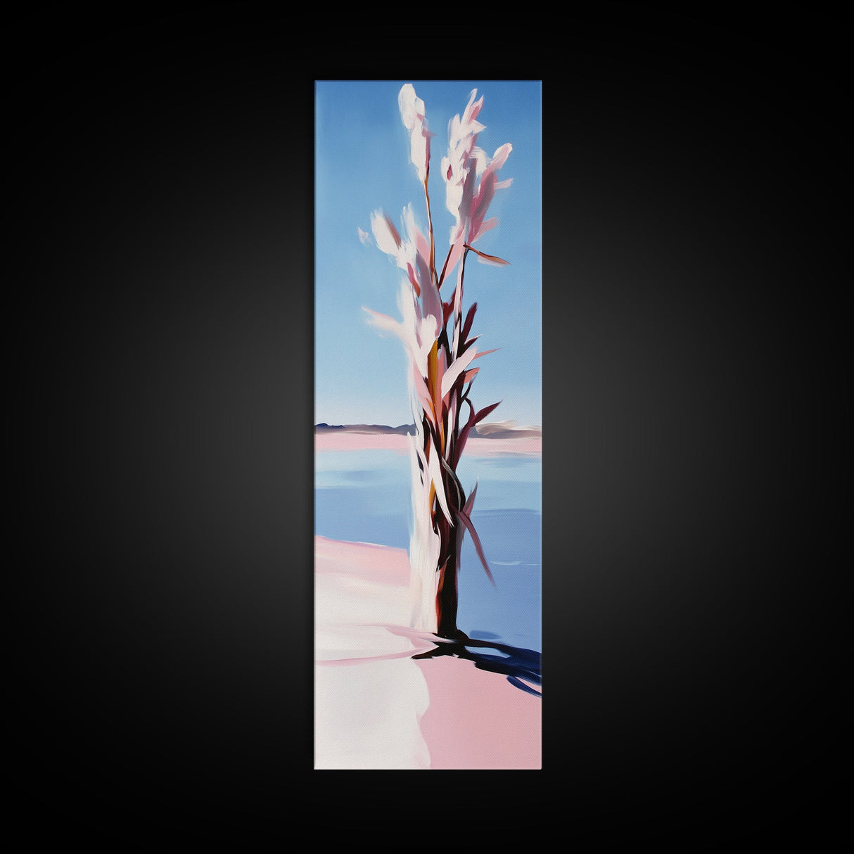 Desert Blossom, Modern Botanical, Pastel Wall Art, Canvas Print, Feminine Nature Decor, Soft Boho Aesthetic, Bedroom Wall Decor