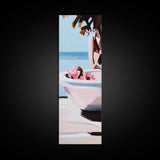 Ocean Breeze, Coastal Tranquility, Beach House Aesthetic, Canvas Print, Soft Pastel Colors, Modern Wall Art, Relaxing Home Decor