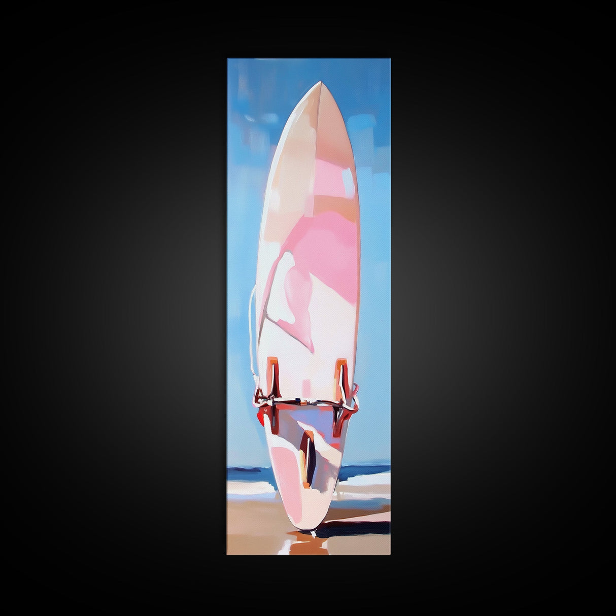 Surfboard Art, Beach Wall Decor, Coastal Living Print, Modern Summer Art, Minimalist Style, Framed Canvas Print, Ocean Lover Gift